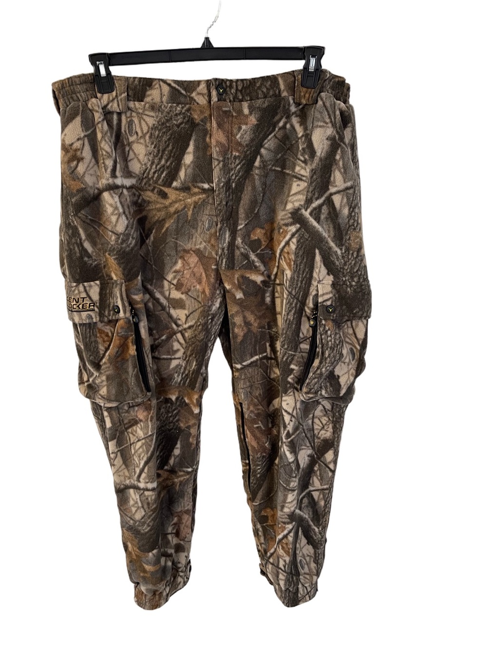Scent Blocker Men's Camo Cargo Heavy Fleece Hunting Pants - Brown/Green Sz 2XL